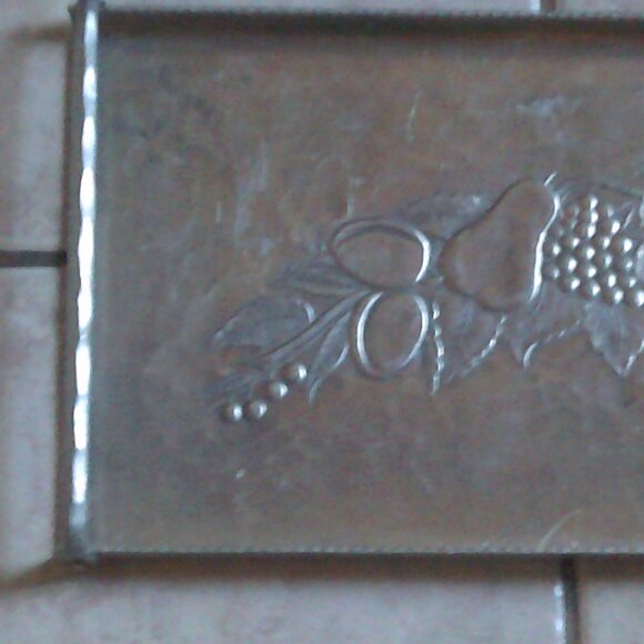 EVERLAST Forged Aluminum Tray Platter Fruits Bountiful Leaves Vintage - Picture 4 of 6
